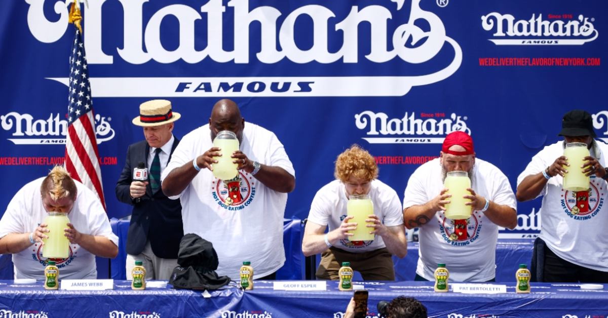 Nathan’s Lemonade drinking contestant vomits violently on stage