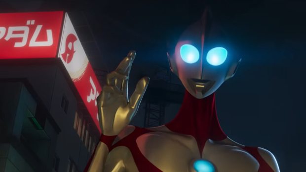 A screenshot from Ultraman Rising showing Ultraman waving.