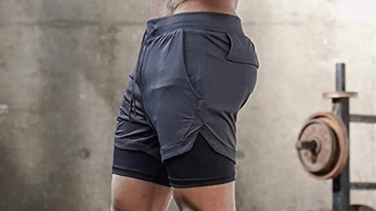 Mens spandex hot sale workout shorts