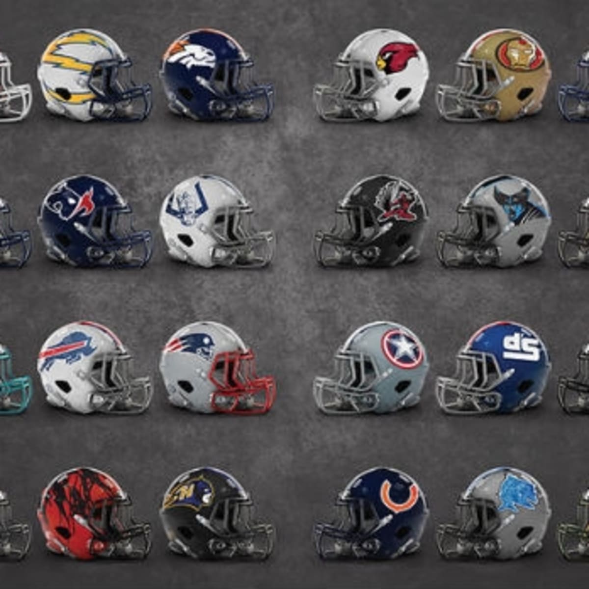Marvel themed NFL Helmets