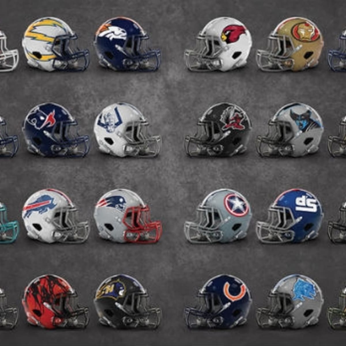 NFL helmets redesigned with Marvel characters