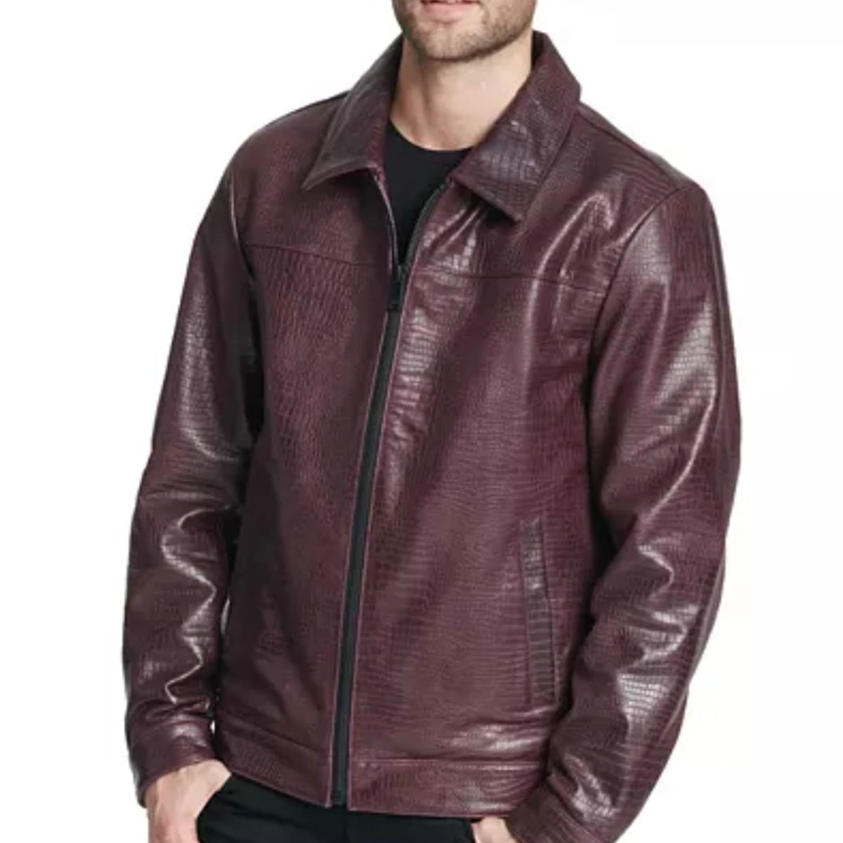 Dkny, Jackets & Coats, Brand New Mens Crocodile Print Leather Jacket