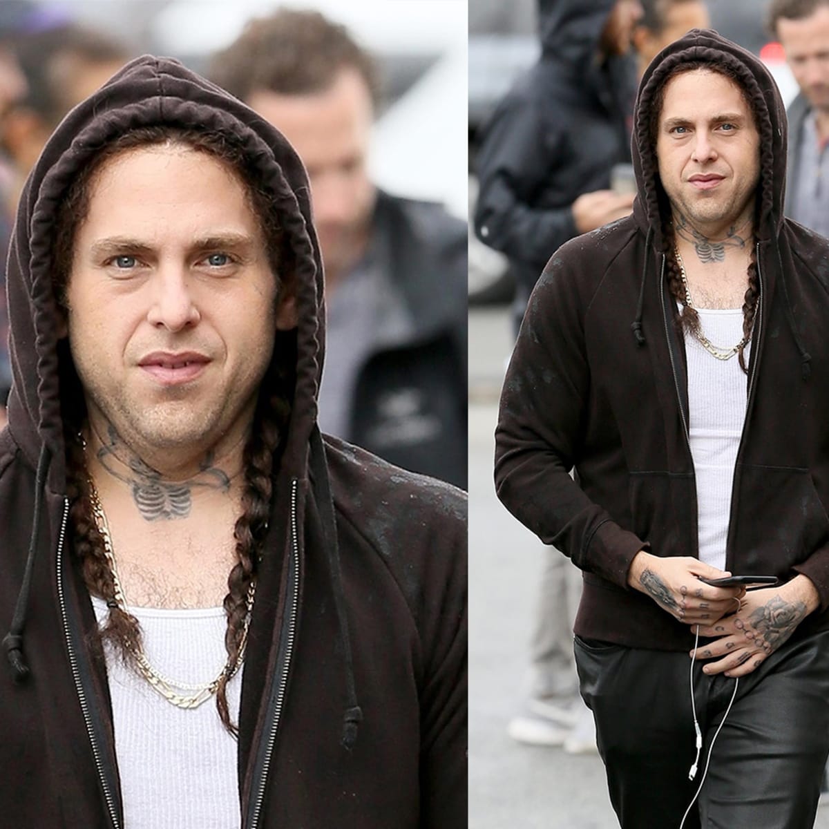 Jonah Hill shows off chest tattoo at Dont Look Up premiere