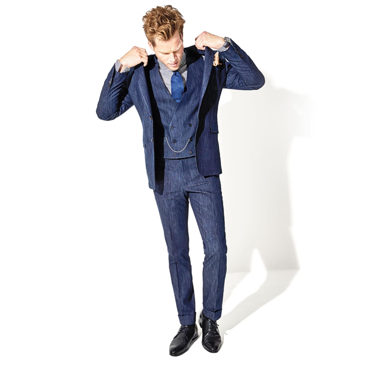 Male cheap denim suits