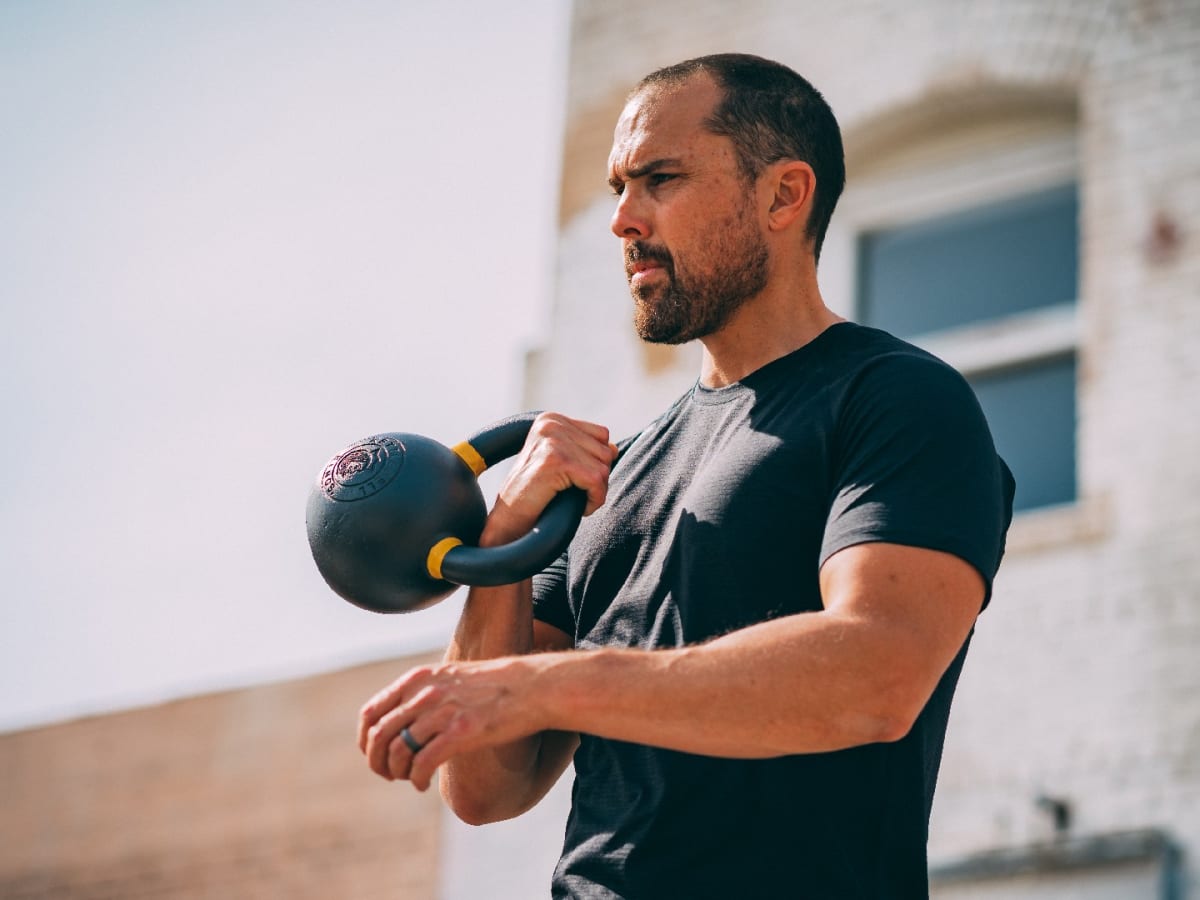 Kettlebell Exercise Around the Leg for Strong Trunk Muscles