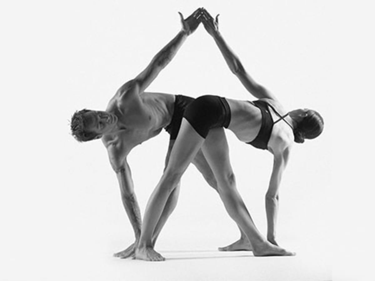 Two People in a Yoga Pose - Vertical Stock Photo - Image of pampering,  calm: 5640574