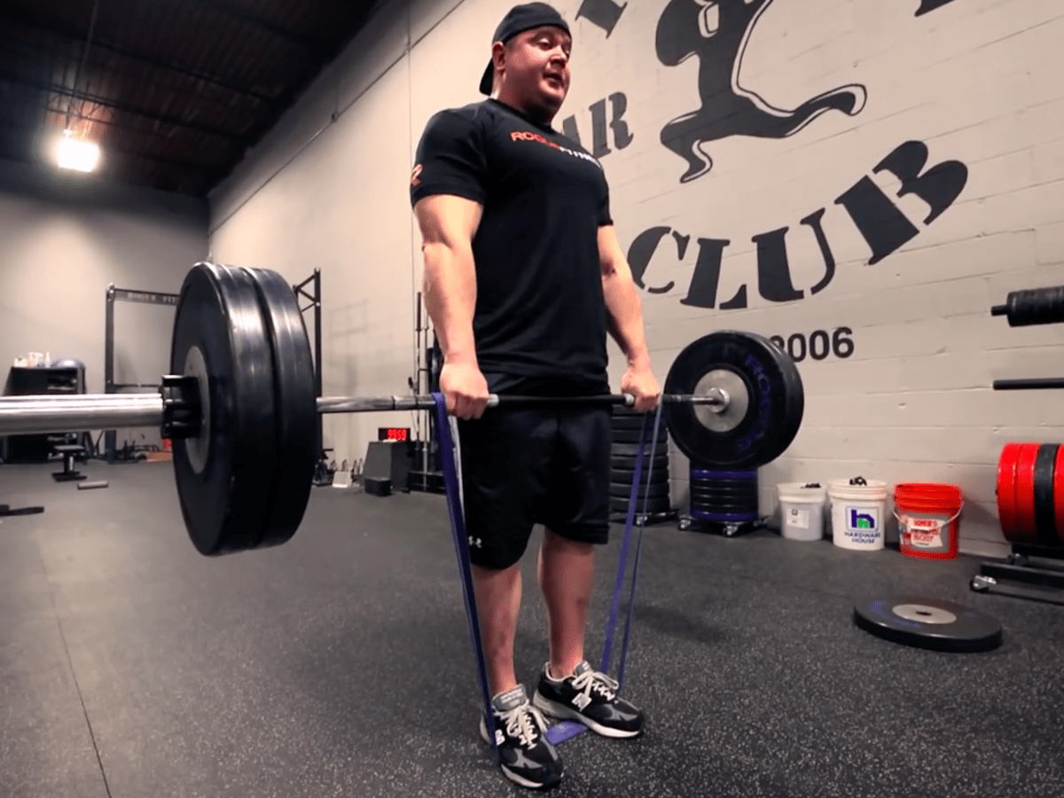 Banded barbell online squat