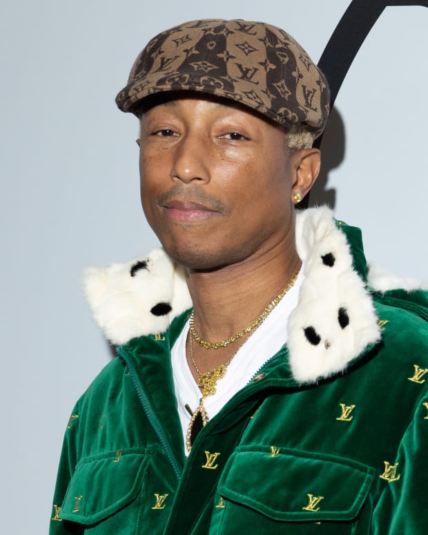Pharrell's Emerald Green Velvet Louis Vuitton Jacket Made a Splash