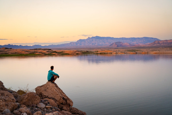 Dalton Johnson solo at Lake Mead for sunset