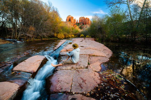 Enjoying to view at Crescent Moon State Park in Sedona, AZ