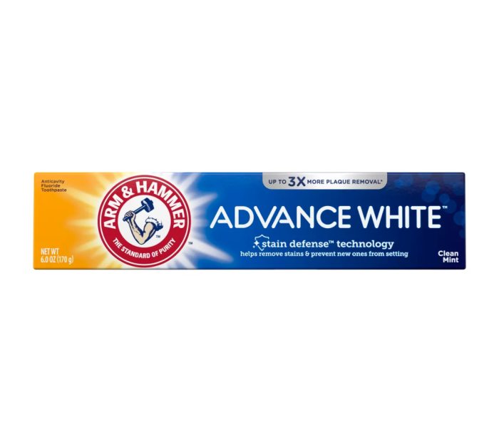 เบคกิ้งโซดาถือเป็นตำนานแห่งการทำความสะอาด และ Arm & Hammer Advanced White Extreme เป็นยาสีฟันที่เราชื่นชอบที่ใช้เบคกิ้งโซดา