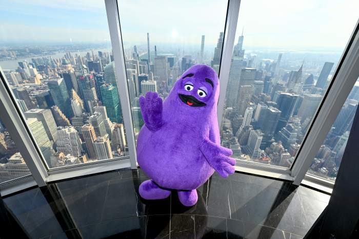 Mets Fan Dressed as Grimace Chugs Beer During Rain Delay - Men's Journal