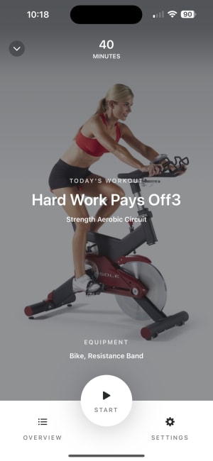 Workout Start Screen, Future App