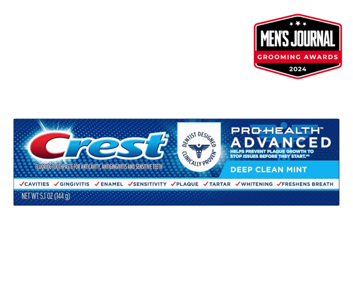 ยาสีฟันที่เราเลือกที่ดีที่สุดคือ Crest Pro-Health Advanced Deep Clean Mint