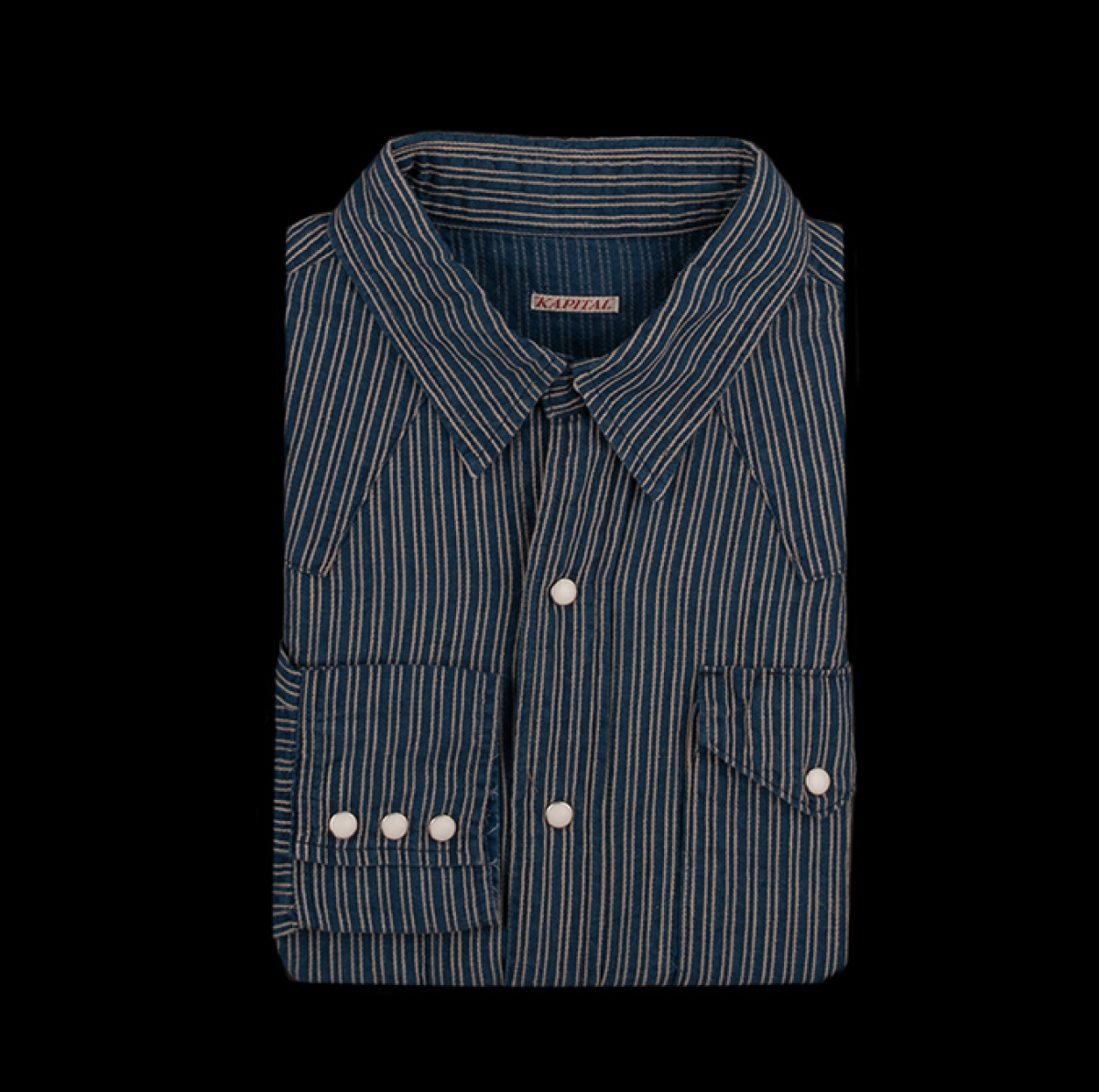 Kapital Indigo-dyed Textured-cotton Western Shirt in Blue for Men