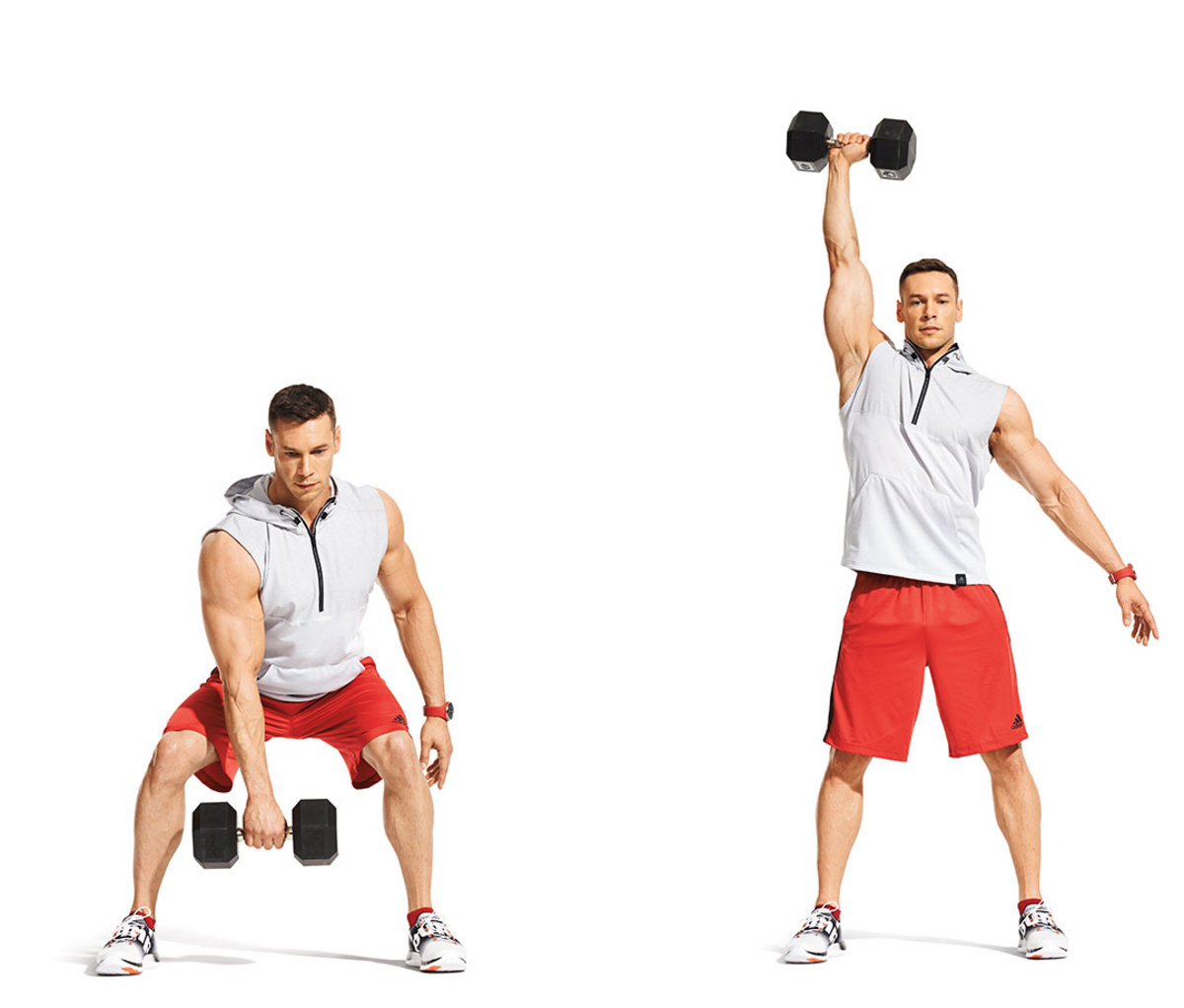 Warmup: Horizontal Chest Opener, Chisel Your Triceps With 2 Dumbbells and  This 30-Minute Beginners' Upper-Body Workout