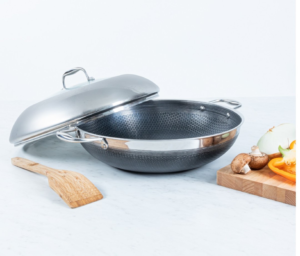 HexClad 14 Hybrid Wok With Lid - Silver - 233 requests