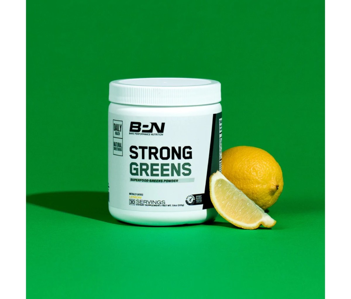 Bare Performance Nutrition, Strong Greens, Superfood Greens Powder, Lemon