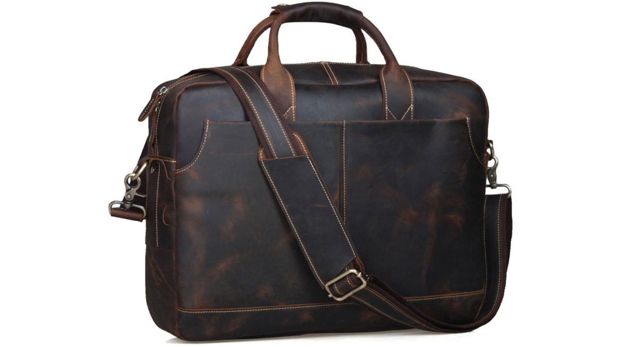 Texbo genuine discount leather men's briefcase