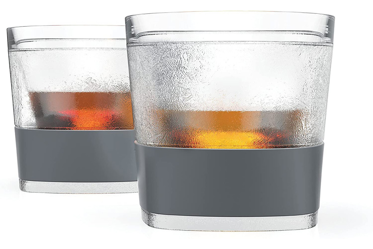 Sun's Tea Double Wall Whiskey/Scotch Rocks Glass Set 5.5oz | Old Fashioned Drinking & Cocktail Glasses | Clear Insulated Tumbler - Set of 2
