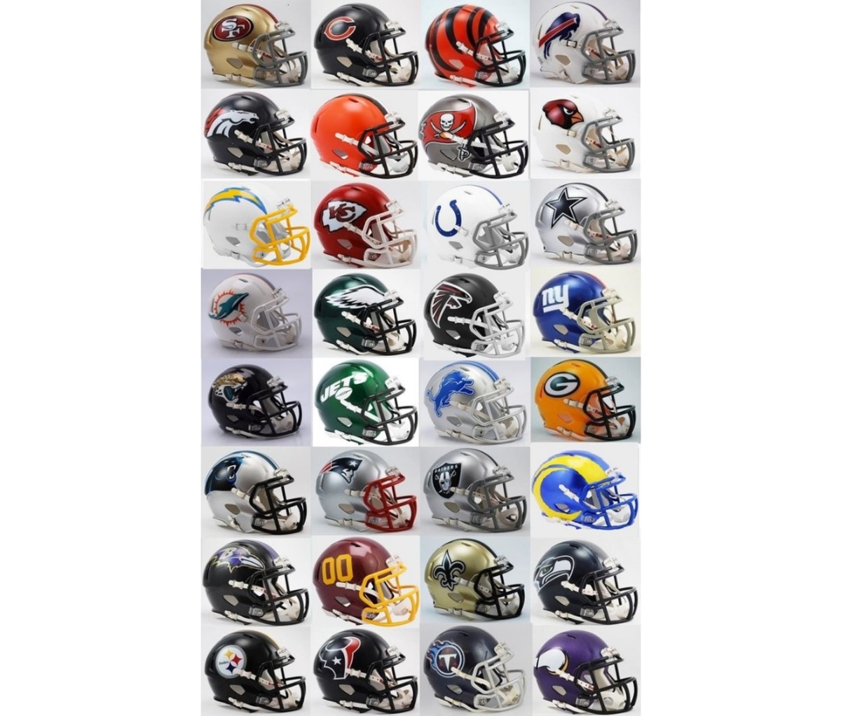 All 32 NFL Current Riddell SPEED Revolution Mini Football Helmets