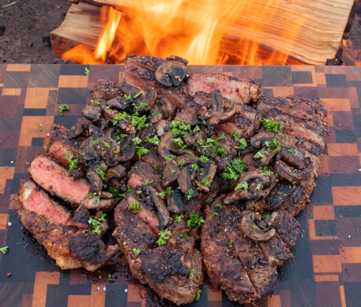 Steaks on the Coals - Over The Fire Cooking