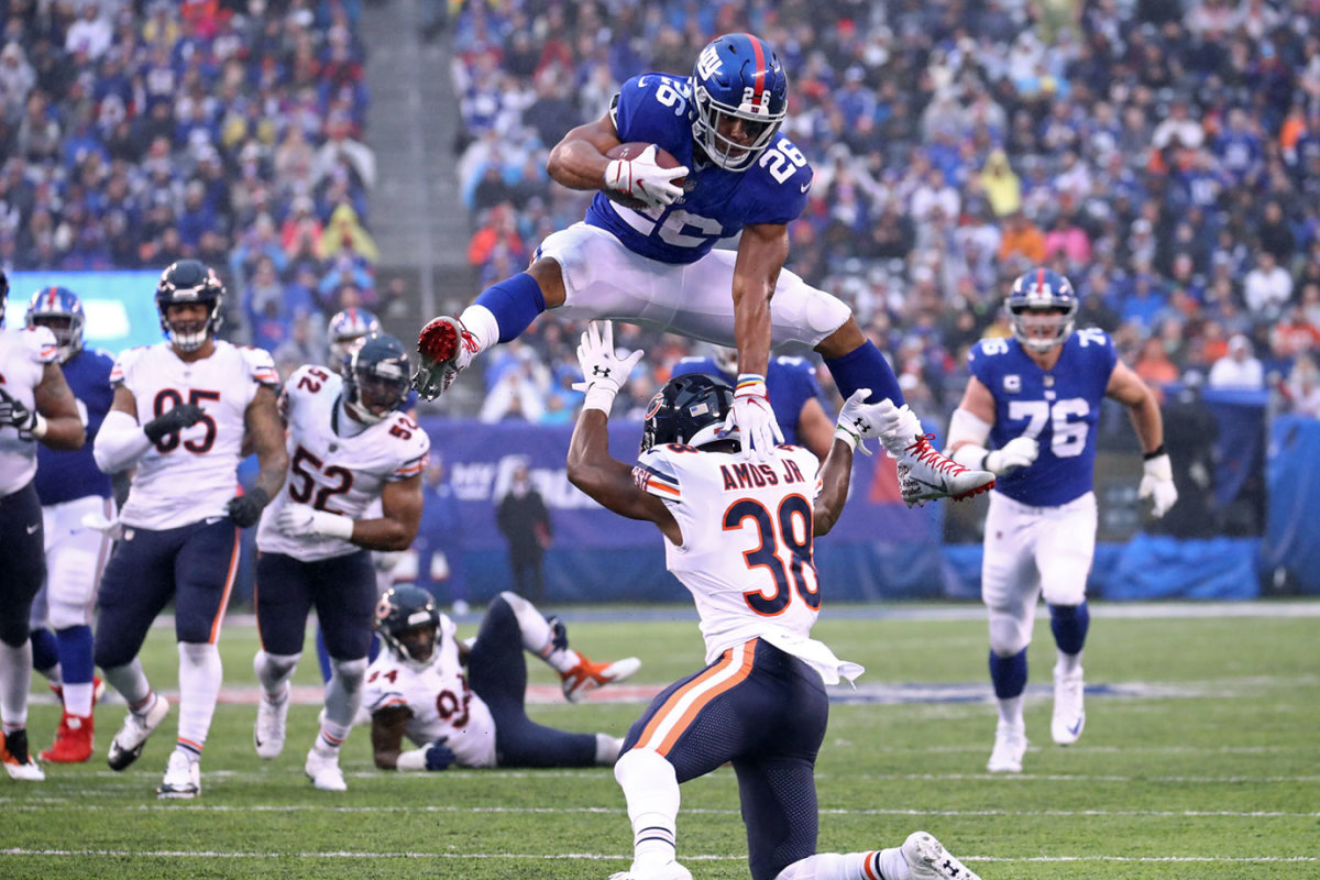 Saquon Barkley On His Offseason Training, The 'NFL 100' Quad Challenge ...