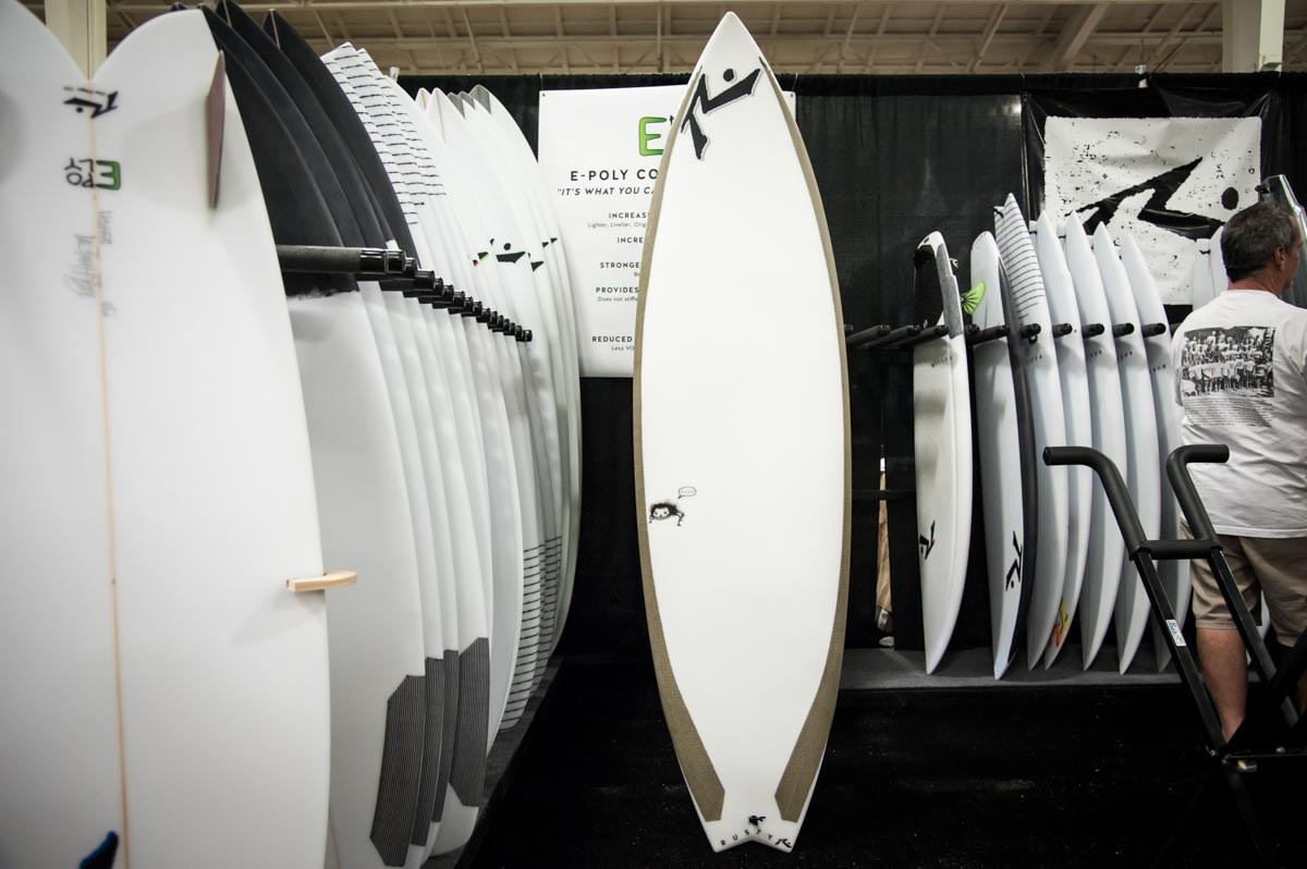 Hand deals shaped surfboards