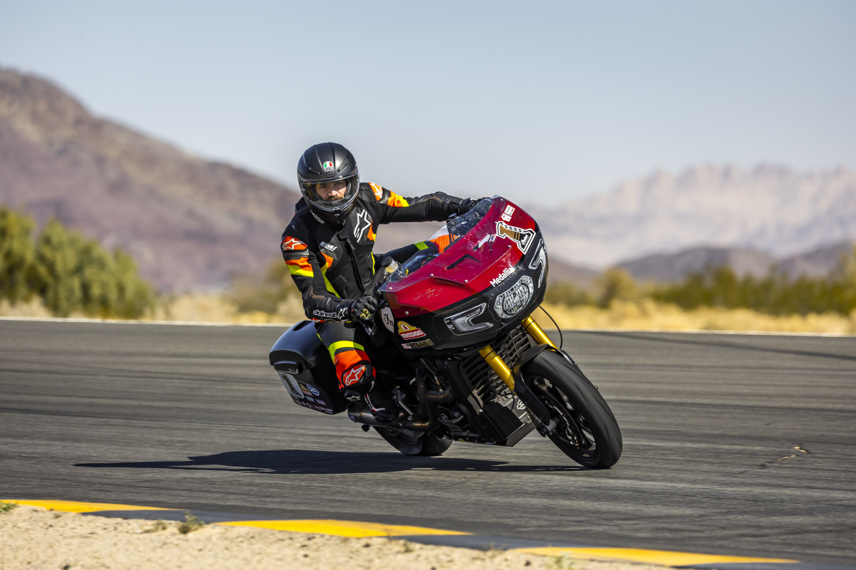 Riding Hot Laps on Indian Challenger Dark Horse Motorcycle - Men's