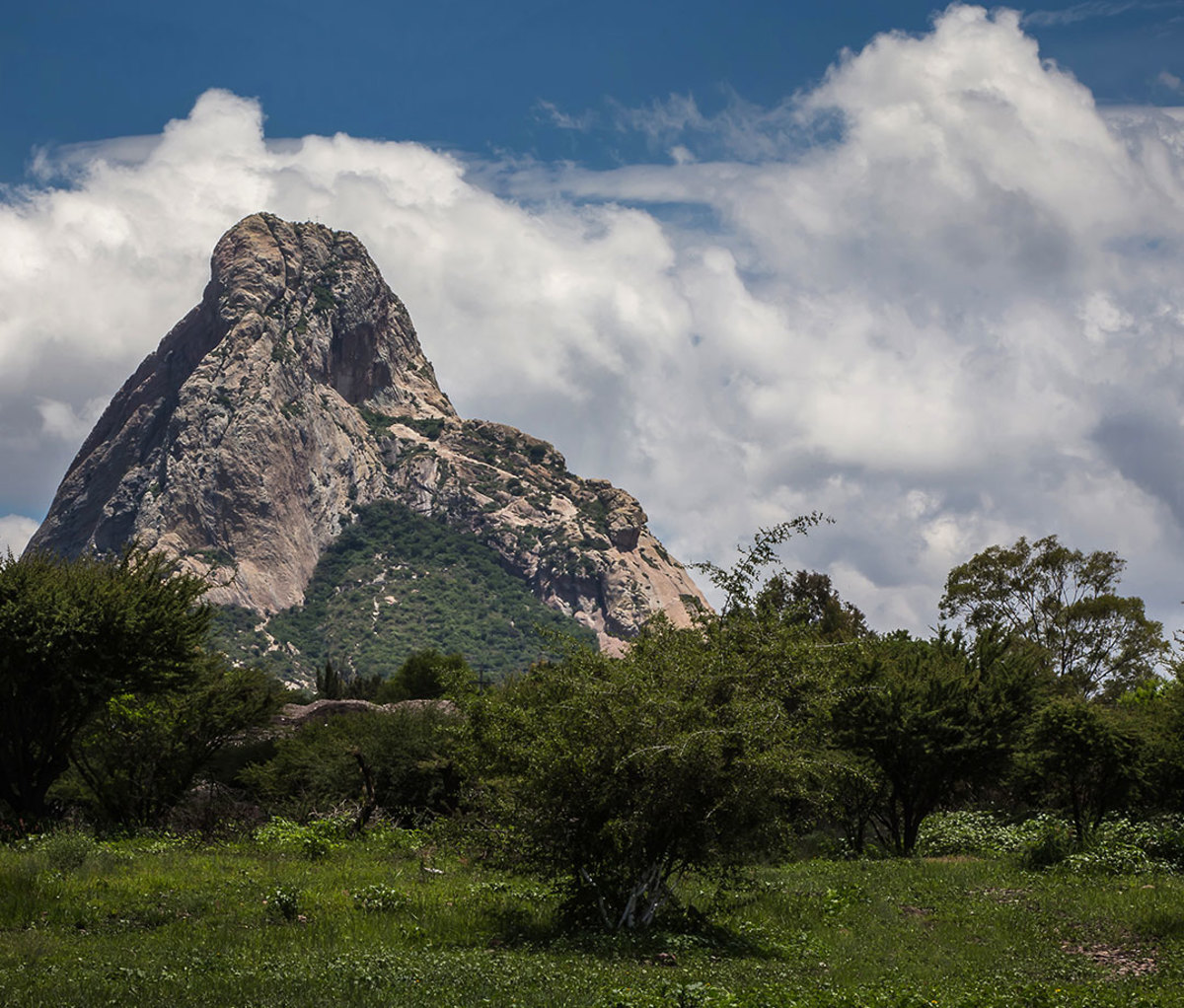 Peña de Bernal monolith in Querétero, Mexico.