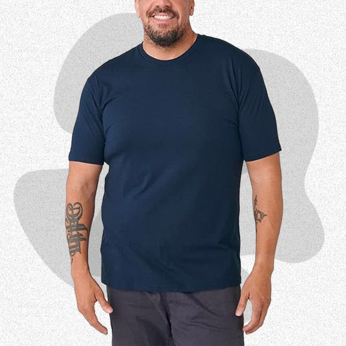 Men's Heather Navy Blue Crew Neck T-Shirt - True Classic