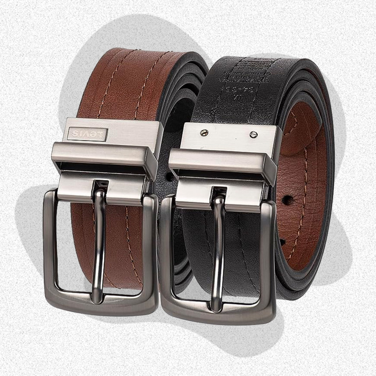 Textured Reversible Belt - Light Tan/Black, Belts