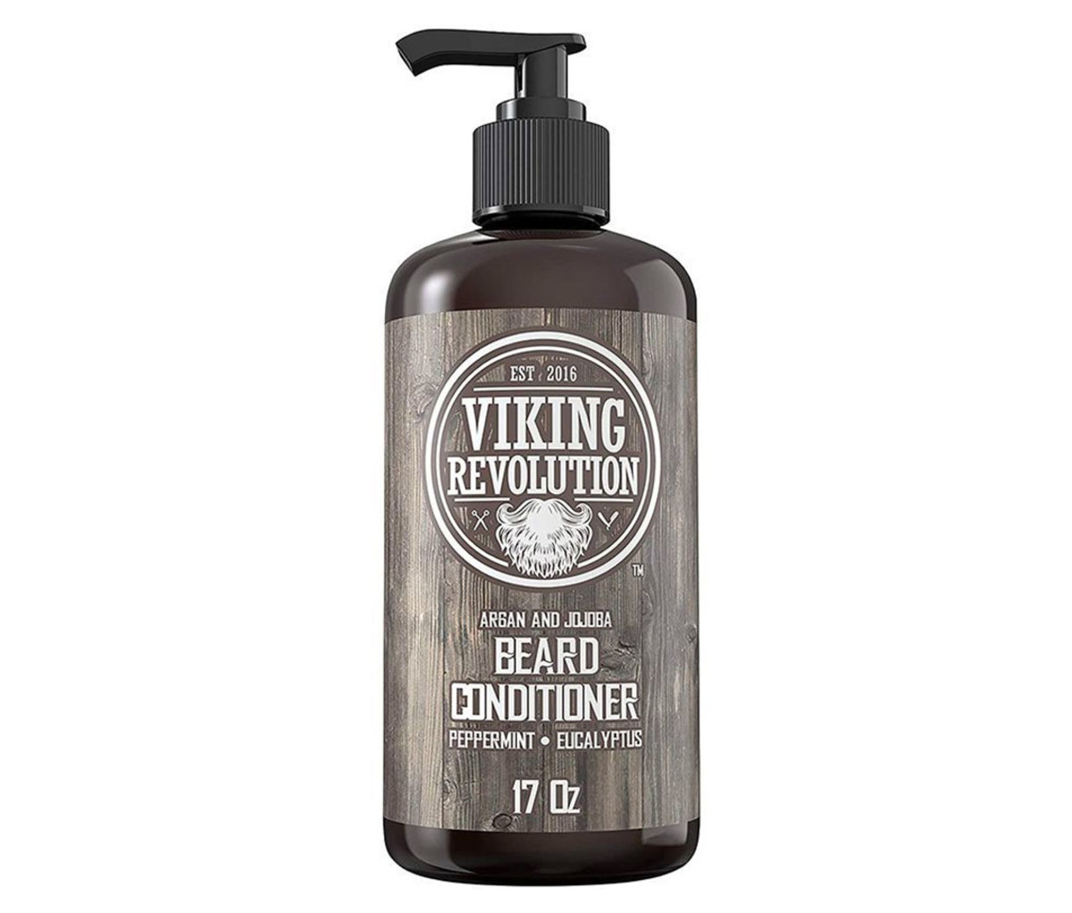 Viking Revolution Beard Wash & Beard Conditioner Set w/Argan & Jojoba Oils - Softens & Strengthens - Natural Sandalwood Scent 
