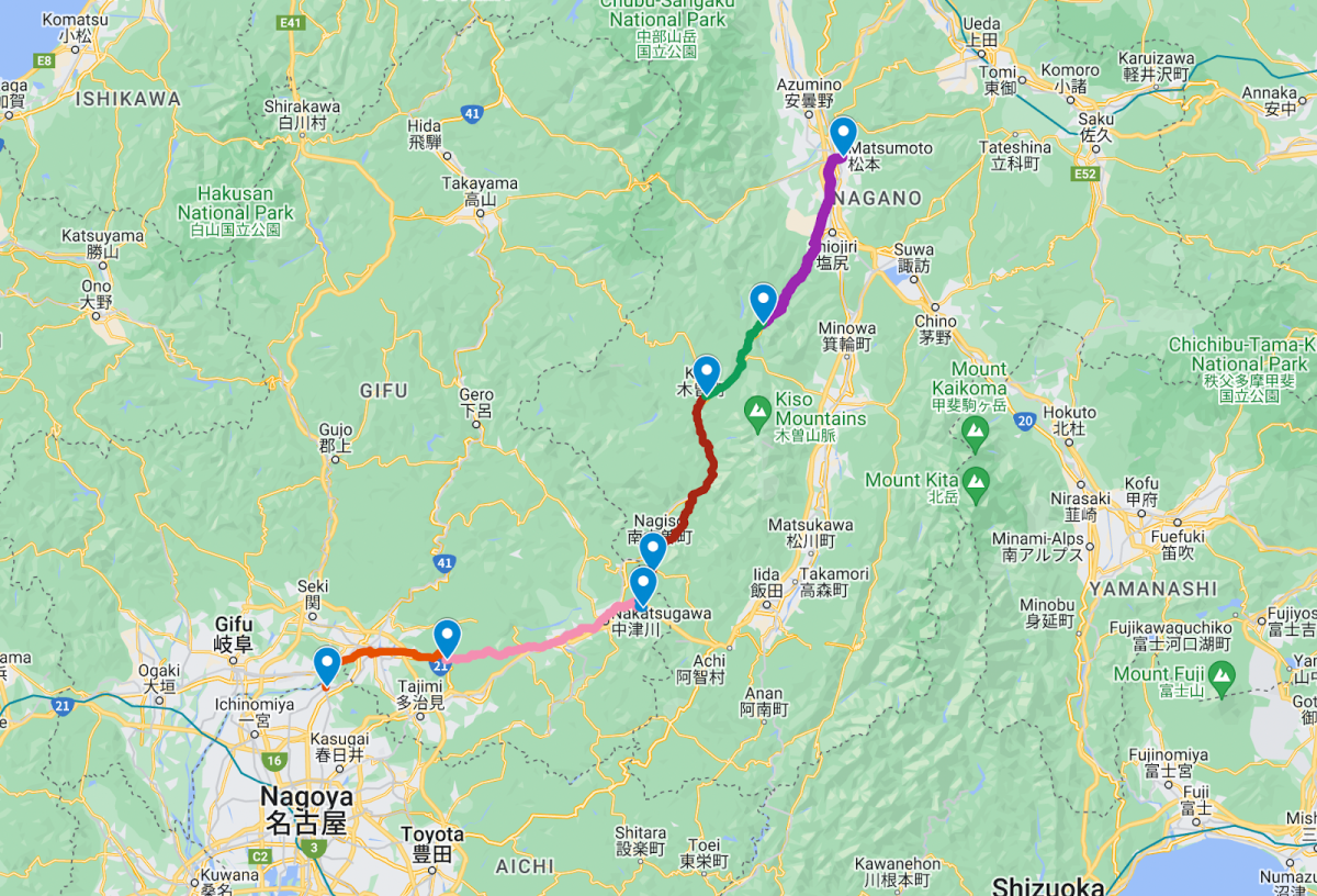 Nakasendo Trail itinerary