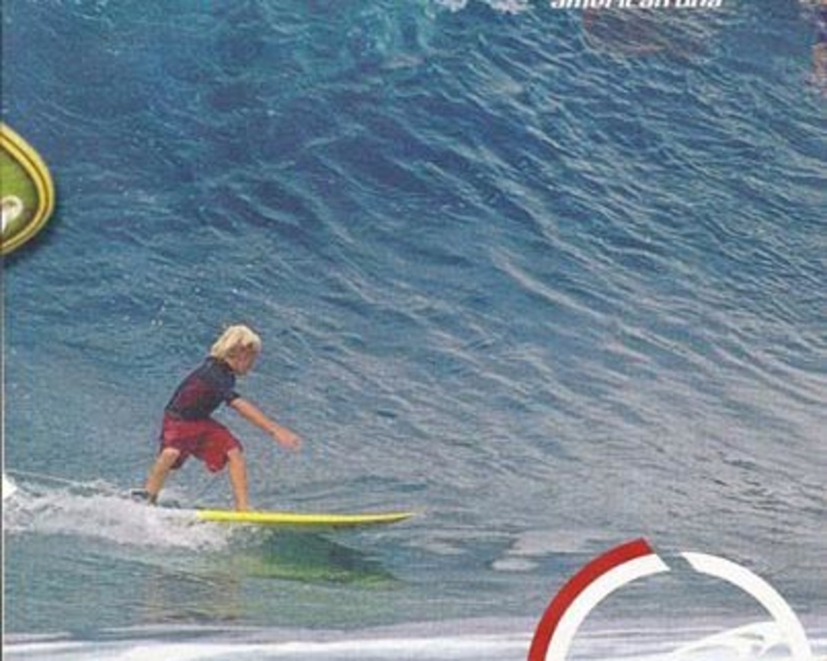 John John Florence vid sex års ålder; foto från facebook.com/Pyzel-Surfboards