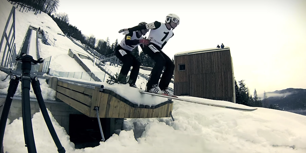 Watch Two Skiers Land The First Ever Tandem Ski Jump Men S Journal