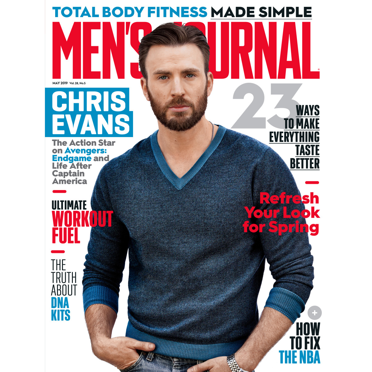 Chris Evans Covers the May Issue of Men's Journal