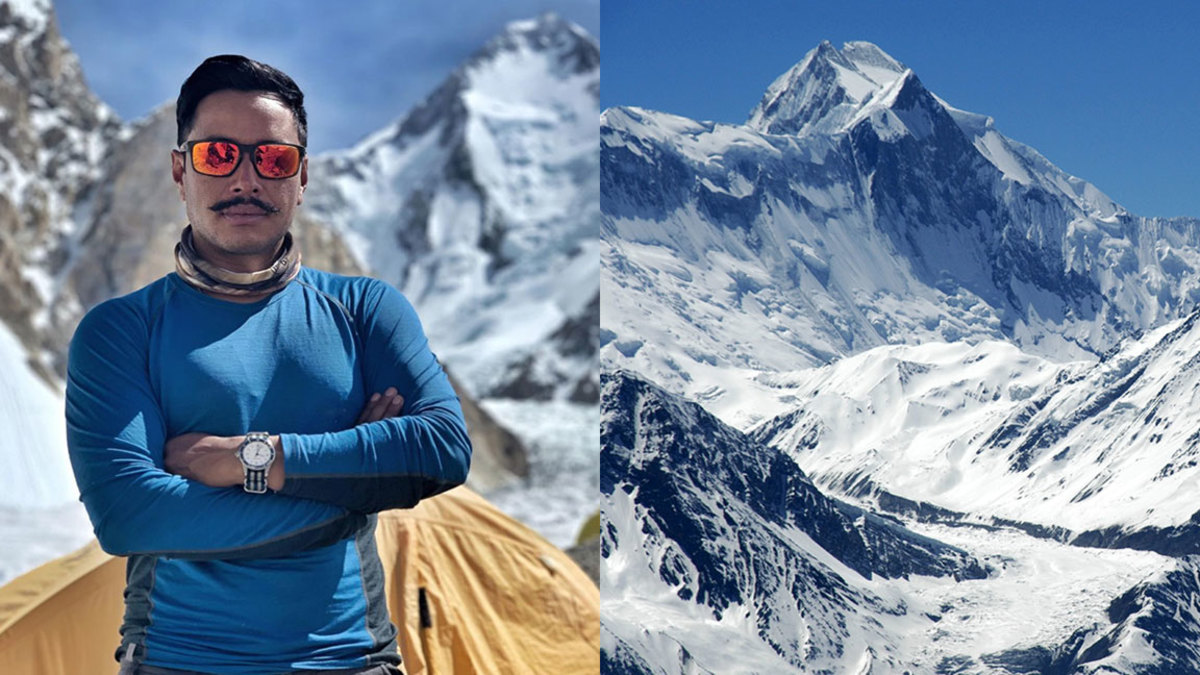 VARIOUS Ice-capped massive and summit of Annapurna III Annapurna Region Nepal 2005, Nims Purja during Project Possible Climb Courtesy of Bremont / Project Possible / Nims Purja, Stefan Auth/imageBROKER/Shutterstock