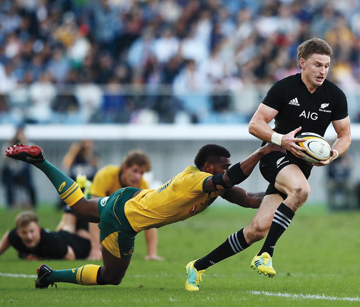 Beauden Barrett at a game in Cape Town, South Africa, in 2017