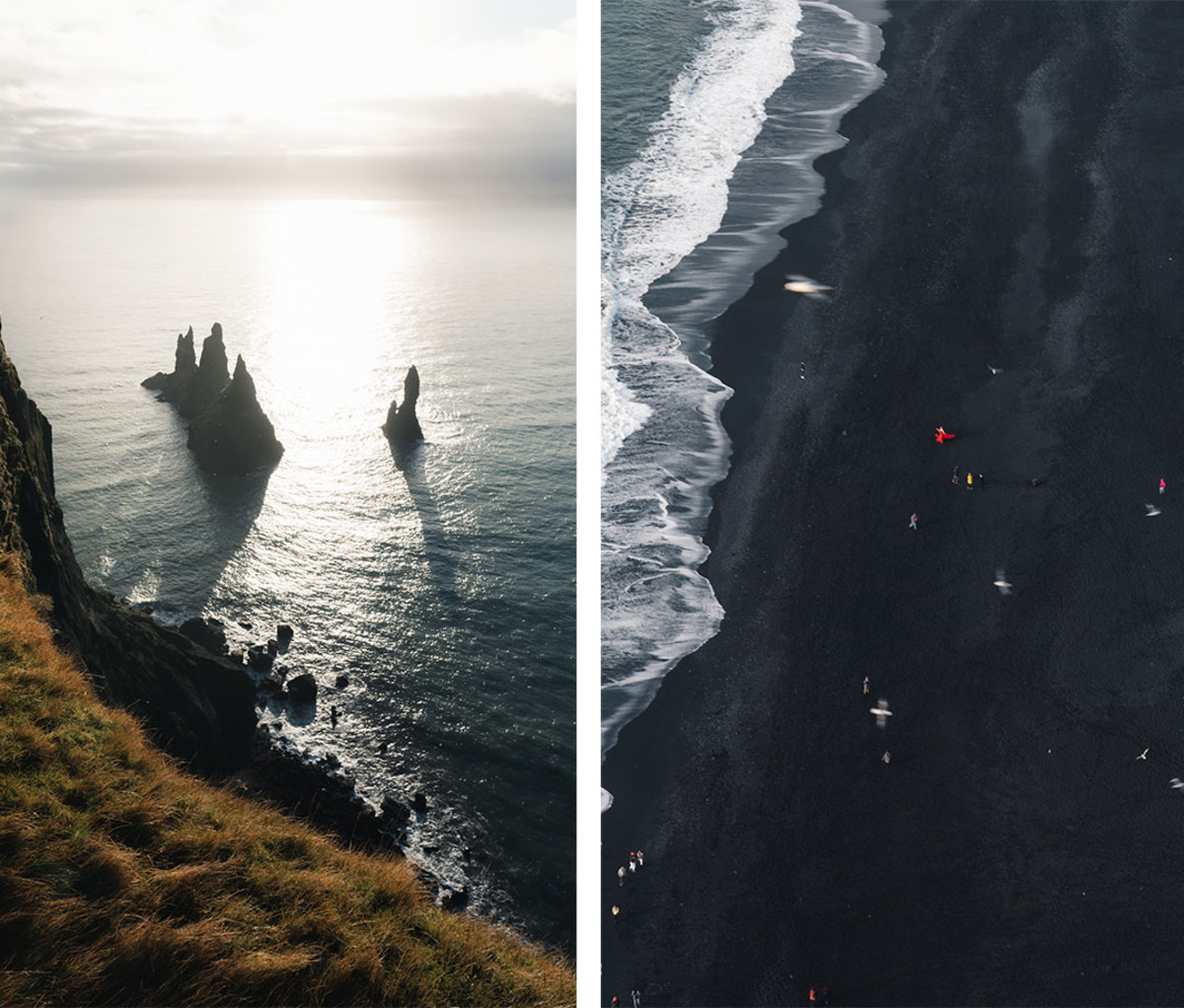 Black sand beach