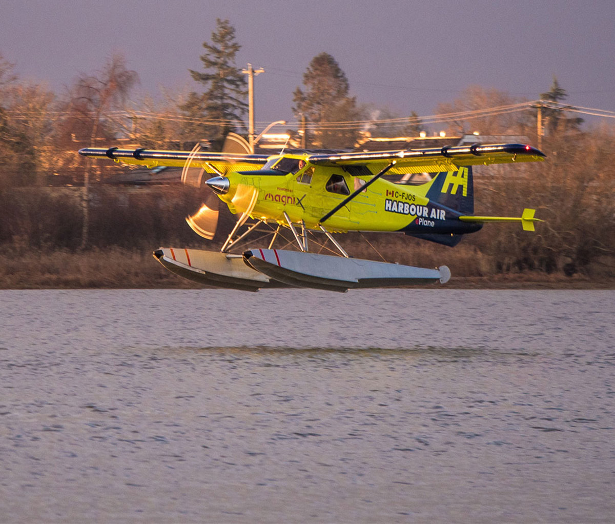 McDougall taking off on test day with what he hopes will be the first commercial e-plane.