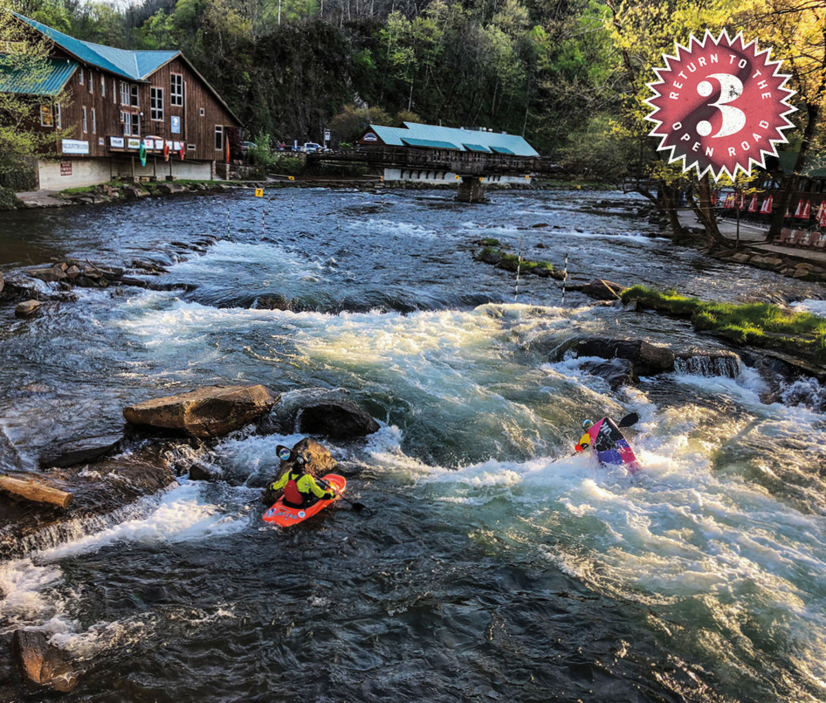 Freestyle kayaking at the Nantahala Outdoor Center