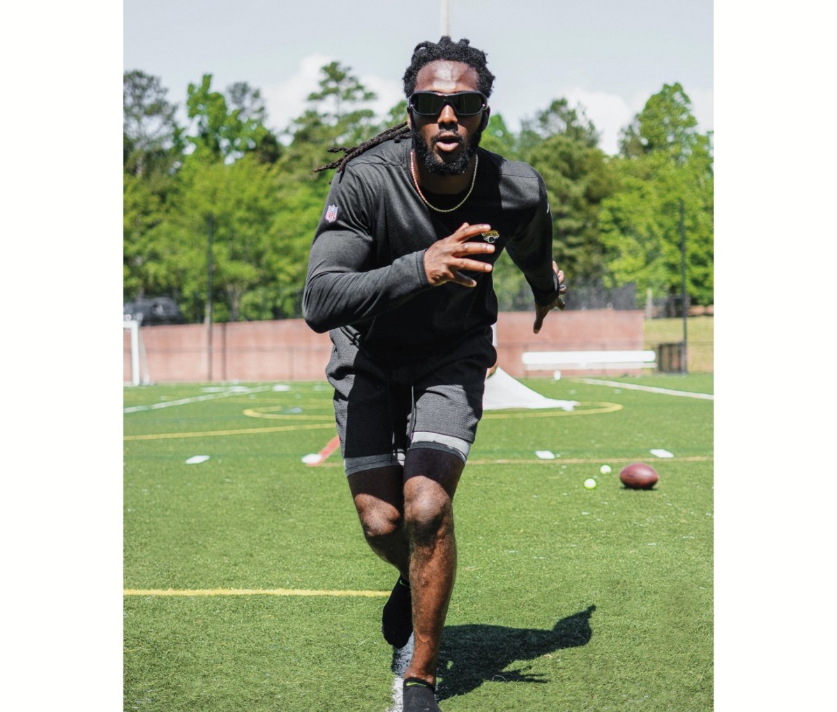 Athlete training with Senaptec Strobe goggles