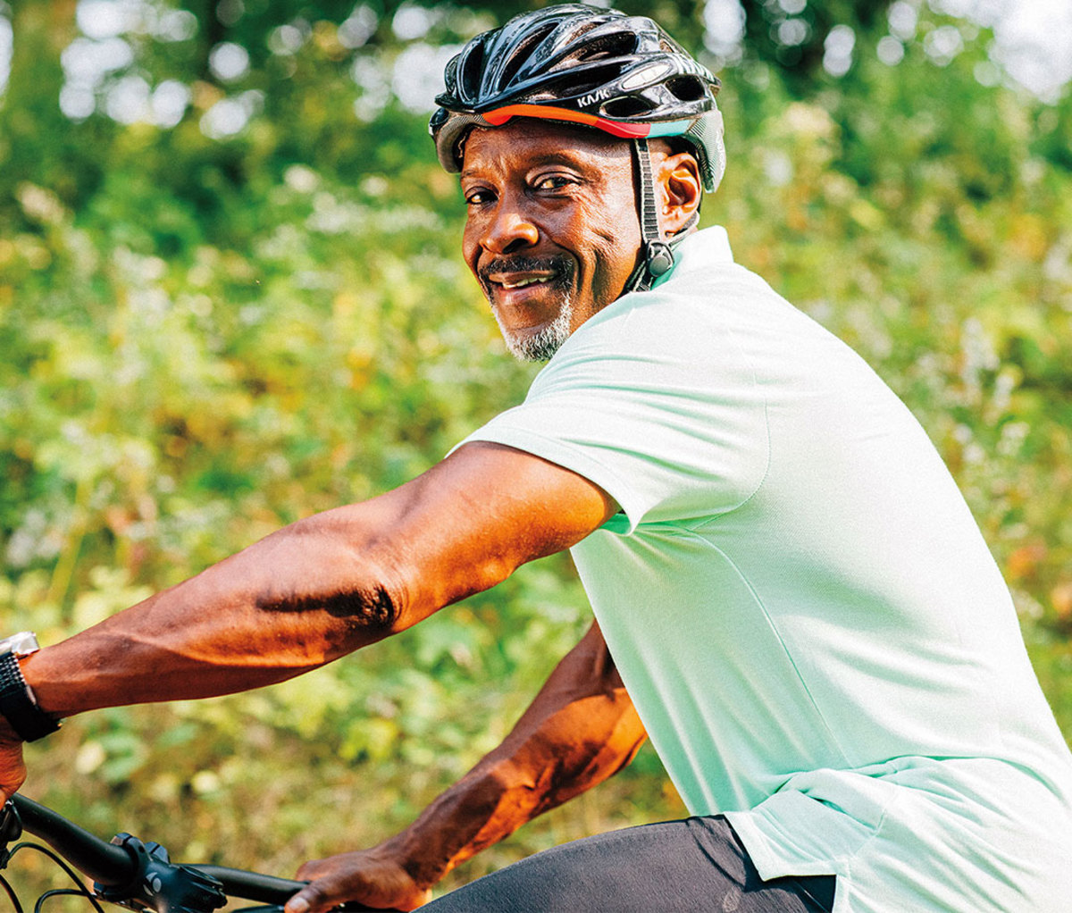 Taylor at Minneapolis’s Theodore Wirth Park, on new mountain bike trails he played a key role in creating, along with the nearby public Trailhead building.