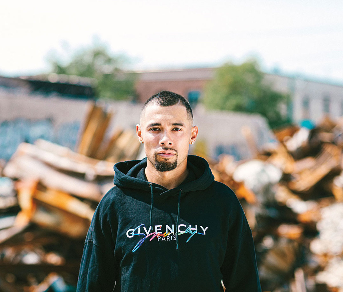 Dumba, beside a razed building along East Lake Street, two blocks from the Minneapolis police’s Third Precinct building, torched during the unrest last May.