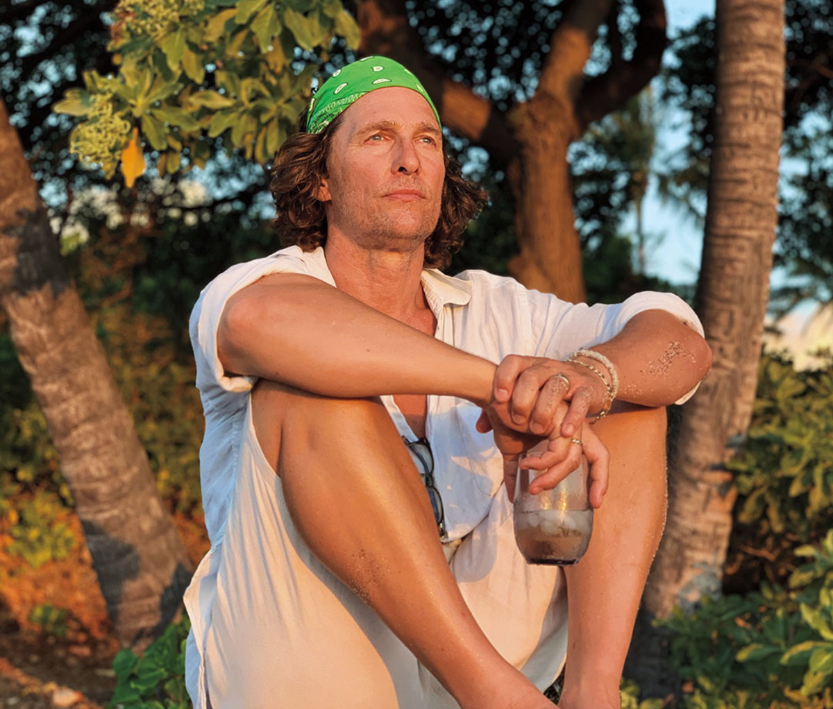 Matthew McConaughey relaxing at home