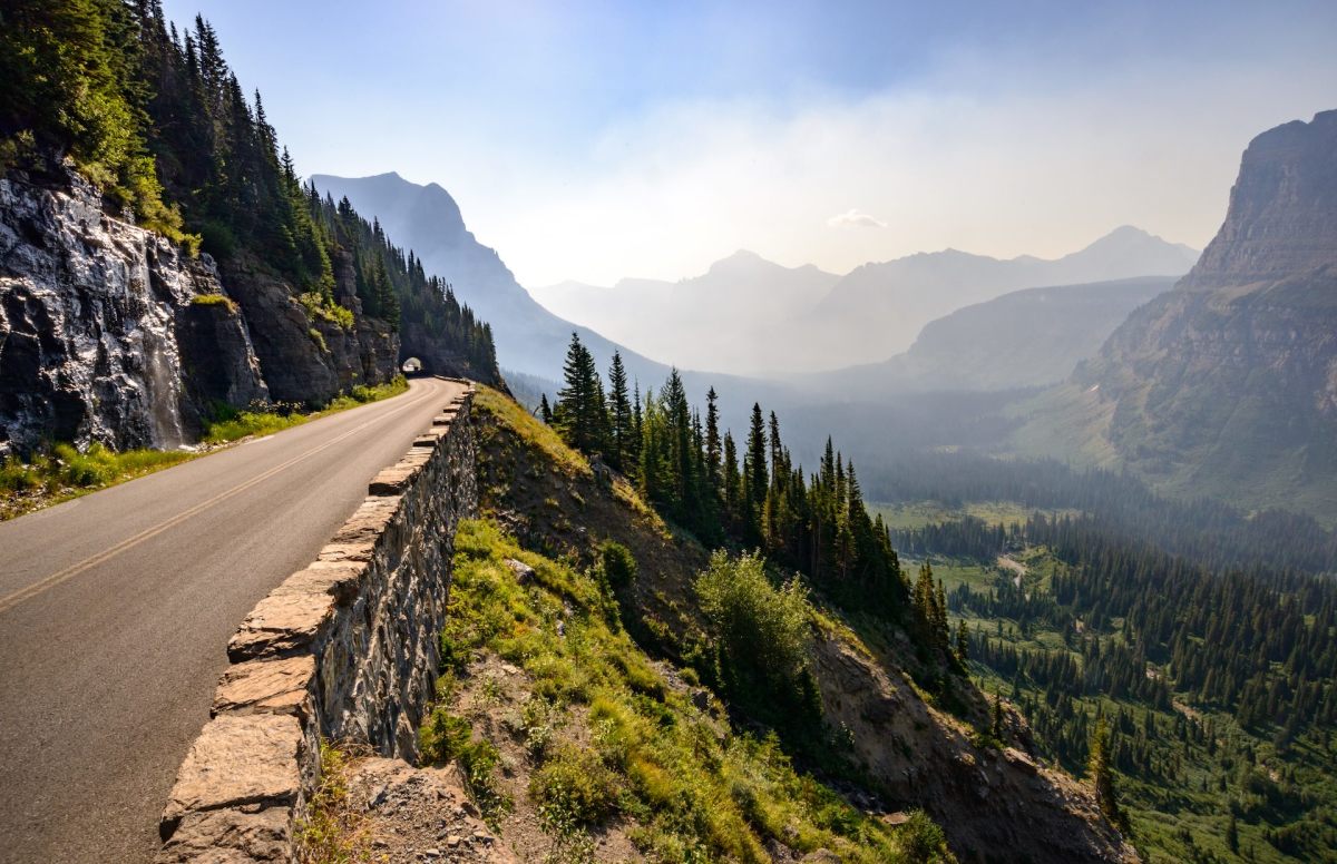 scenic road Valley View, Glacier National Park