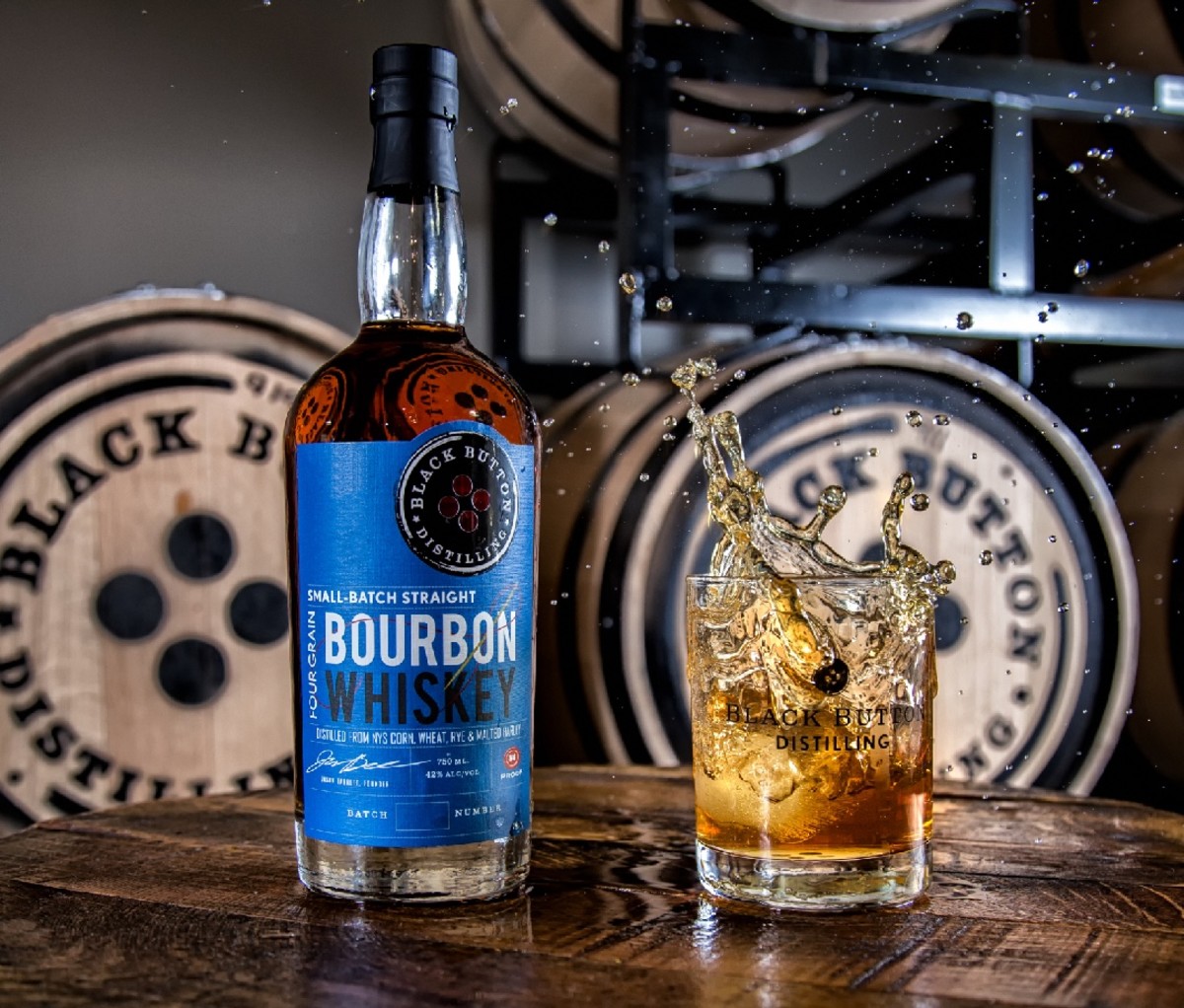 Black Button Distilling Four Grain Straight Bourbon Whiskey