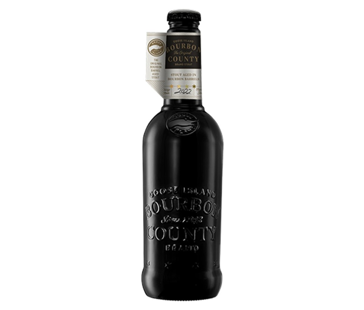 A bottle of Goose Island Bourbon County Stout