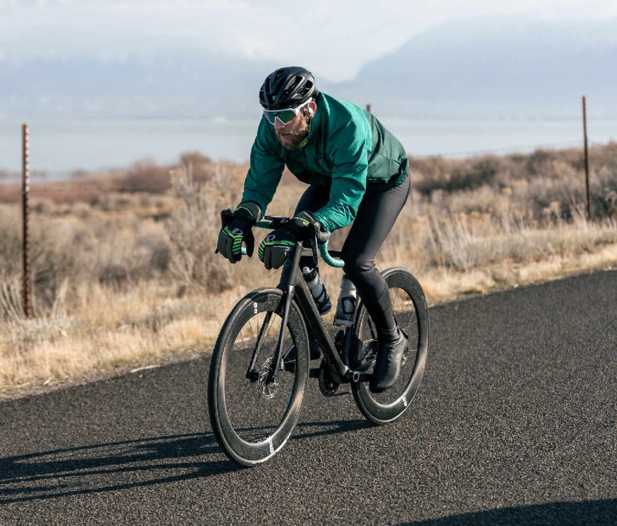 ‘Iron Cowboy’ James Lawrence biking on road